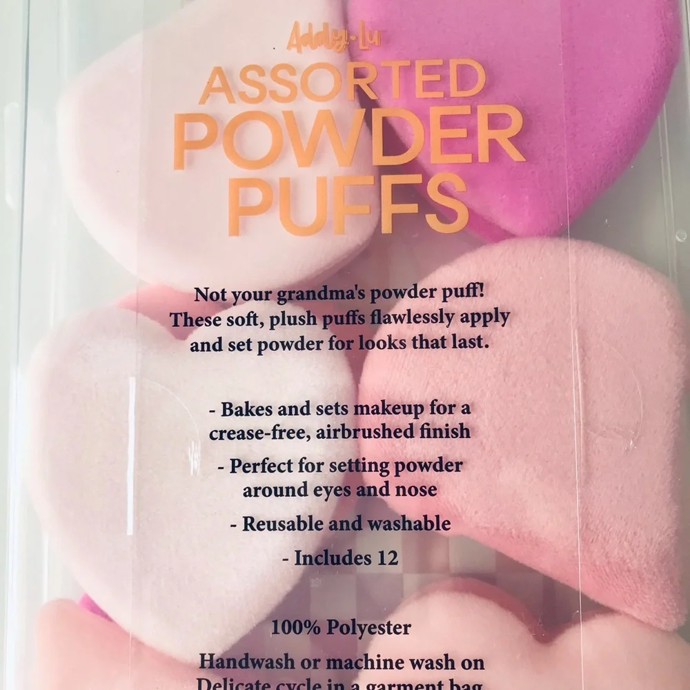 Addy-Lu Assorted Powder Puff Makeup Sponges, 12 Piece Set, NWT